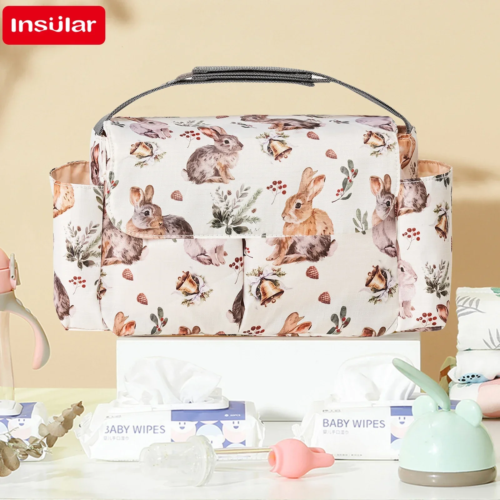 Windel Tasche Cartoon Baby Kinderwagen Organizer Windel Taschen Wasserdichte Buggy Kinderwagen Warenkorb Korb Haken Kinderwagen Zubehör Image