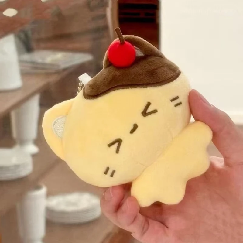Kawaii Cartoon Kirschpudding Katze Plüsch-schlüsselanhänger Niedlichen Tier Rucksack Charme Weiche Stofftier Puppe Überraschung Kind Geschenke Image