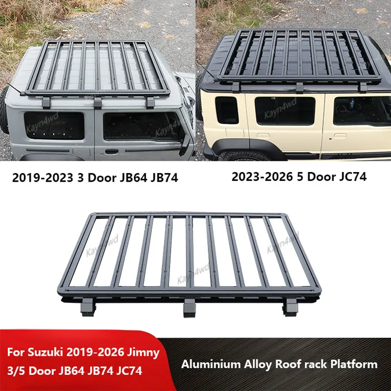 Off Road 4x4 Zubehör Aluminium Dach Reise Rahmen Dach Rack Gepäckträger Für Suzuki 2019 + 3 Tür 5 tür Jimny JB64 JB74 JC74 Image
