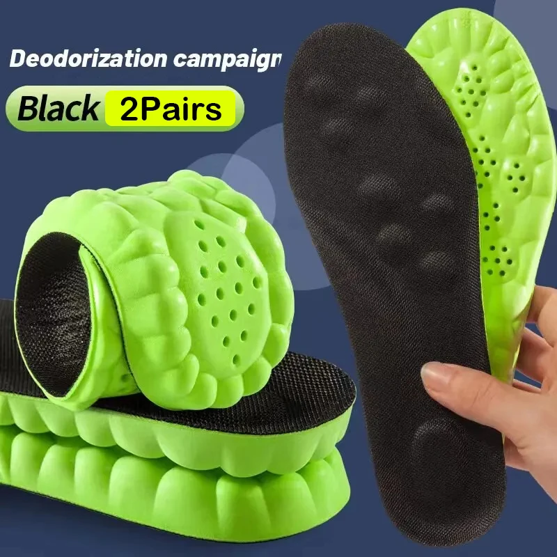 2Pairs Hohe Elastizität Sport Einlegesohlen Weiche Schuh Pads Arch Support Orthesen Einlegesohlen Atmungsaktive Deodorant Stoßdämpfung Kissen Image