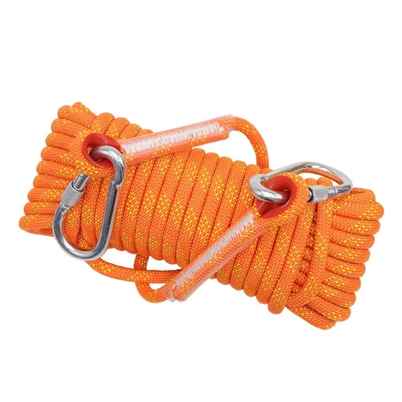 Verdickt 8/10mm Outdoor Klettern Seil Doppel Haken Überleben Feuer Flucht Seil Statische Felsen Bergsteigen Seil Zelt befestigungs Seil Image
