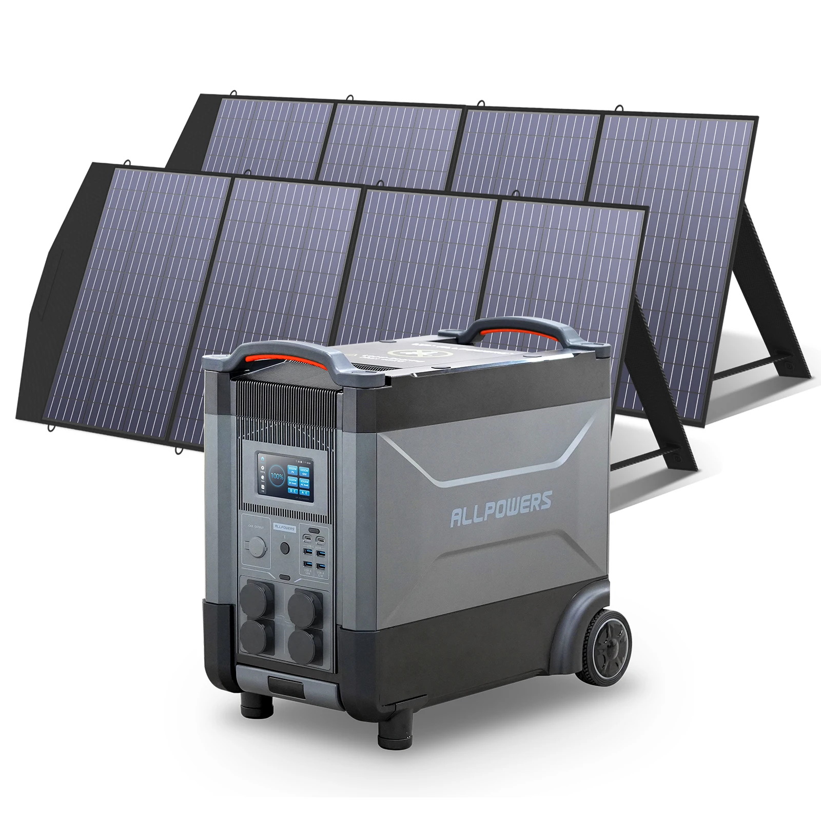 ALLPOWERS R4000 Tragbares Kraftwerk 3600 Wh 4000 W erweiterbarer Akku Solargenerator & SP033 200 W Solarpanel für Campinghaus Image