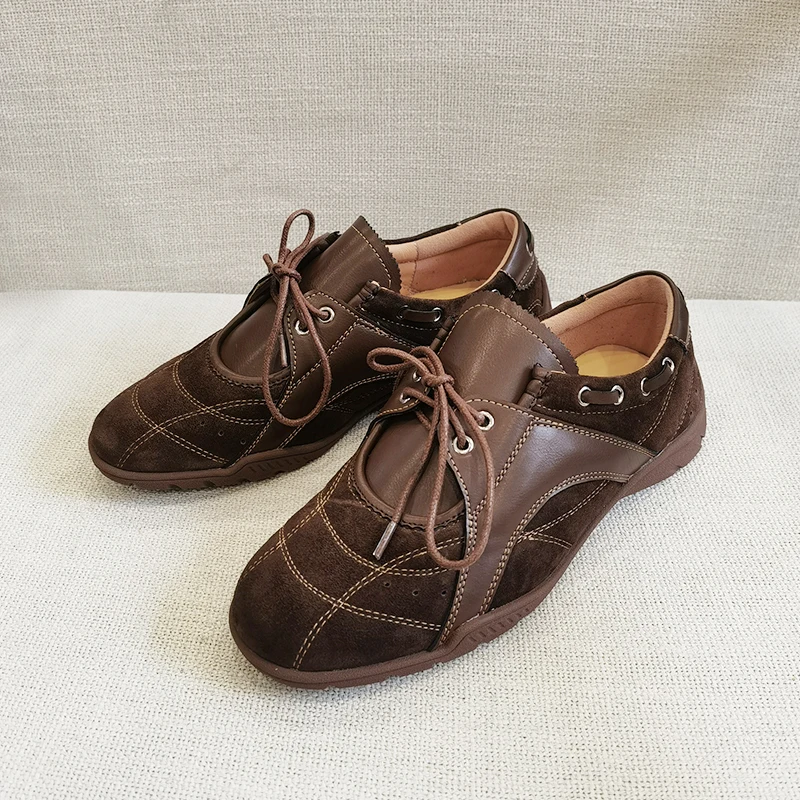 2026 Ins Neue Frauen Echtes Leder Turnschuhe Mode Große Größe Training Sport Schuhe Frau Kontrast Casual Schuhe Turnschuhe Wohnungen