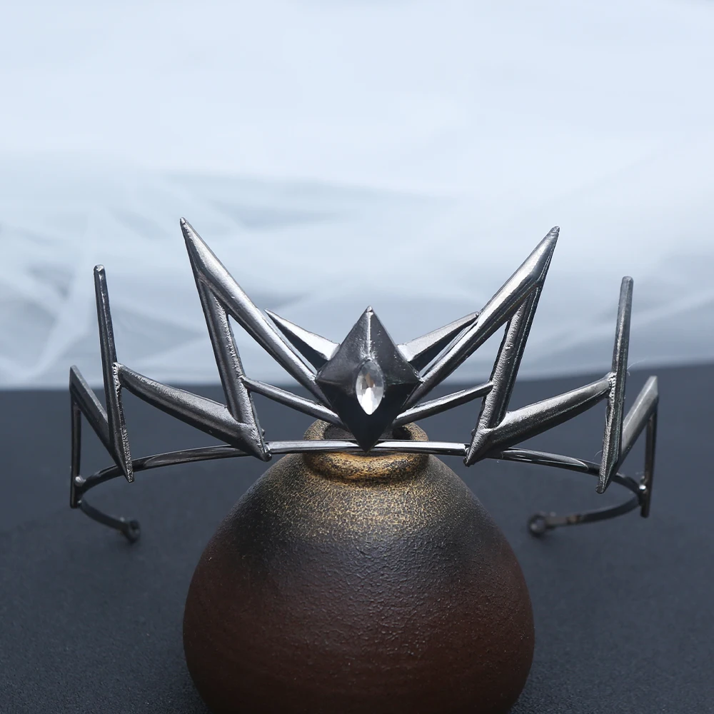 1 Stück Gothic Geometrisch Spiked Crystal Haarkrone Akzent Dark Fantasy Royal Design Perfekte Hochzeiten Cosplay Eleganter Kopfschmuck Image