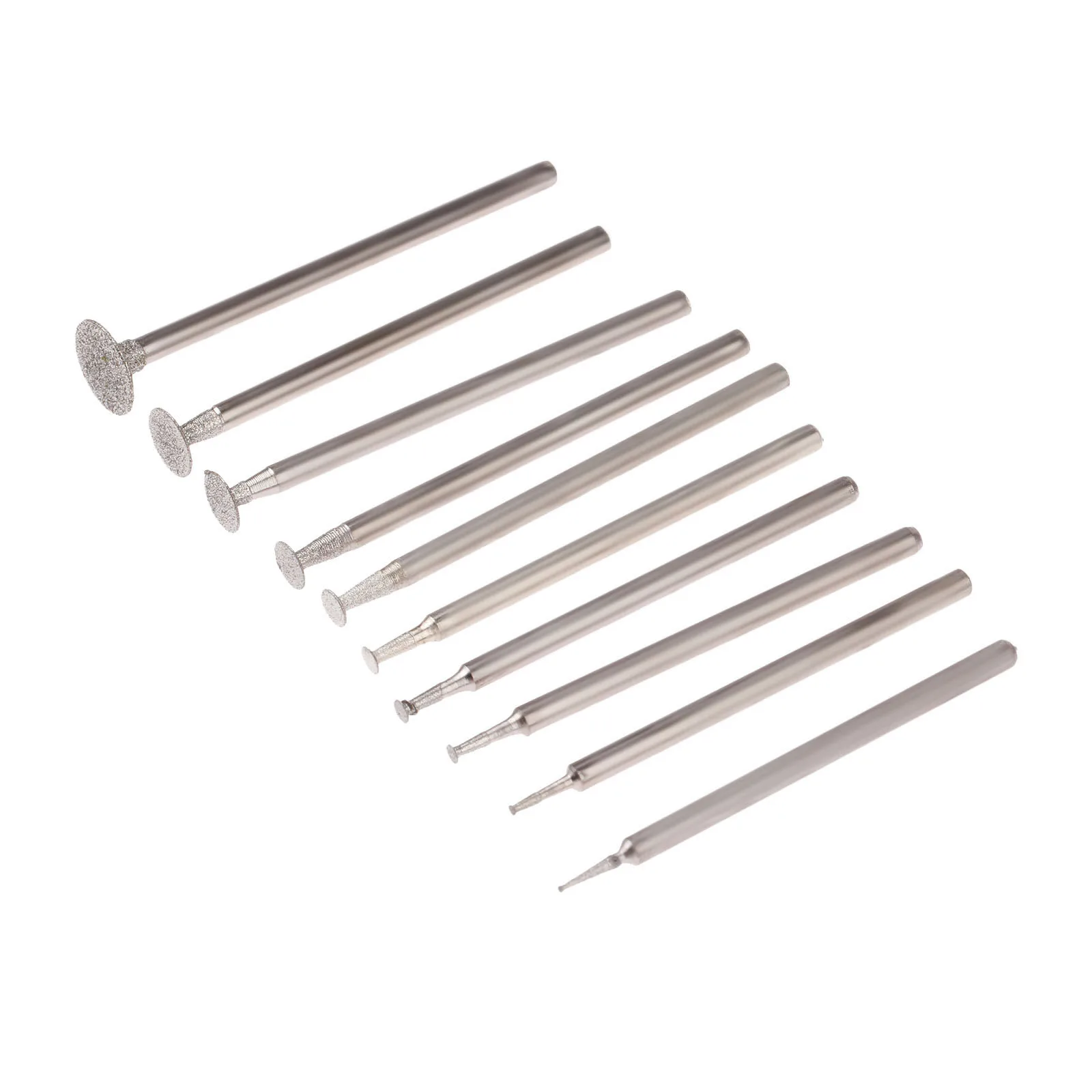 Schleifbit-Set in 10 Größen, Dremel-Zubehör, 2,35 mm, ultradünner T-Kopf, Schaft, montierte Spitze, Stein, Jade, Schnitzen, Politur, Gravurwerkzeug