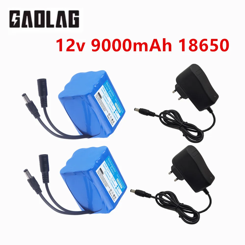 18650 3S3P 12 V 9000 mAh wiederaufladbarer Lithium-Ionen-Akku 12,6 V Ladeakku + Ladegerät Image