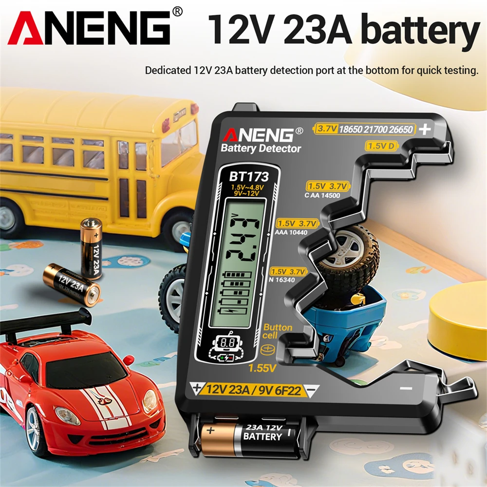 Allzweck-Batterietester ANENG BT173 Kann C-, D-, AA-, AAA-, N- und 9V-Batterien Testen Tragbares Spannungsprüfgerät für den Heimgebrauch Image