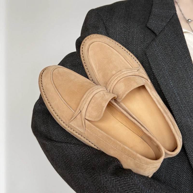 2026 neue Mode Frauen Wohnungen Schuhe Heels Ballett Frühling Leder Komfort Karree Casual Pumpen Frühling Schuhe Frau Größe 34-40