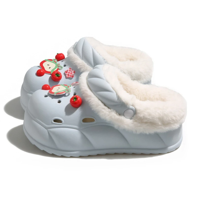 Winter nette frauen Hausschuhe Warme Baumwolle Schuhe Casual Dias EVA Plüsch Schuhe Bequeme Licht Hausschuhe Indoor Schuhe Für Paar