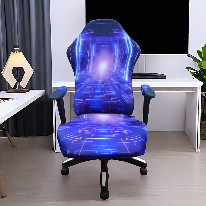 Computer Chair Cover 4 Piece Removable Gaming Chair Seat Covers Easy to Install Desk Chairs Protector Slipcover for Office Reclining Racing Decor
