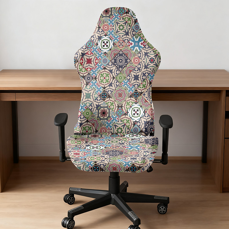 Computer Chair Cover 4 Piece Removable Gaming Chair Seat Covers Easy to Install Desk Chairs Protector Slipcover for Office Reclining Racing Decor