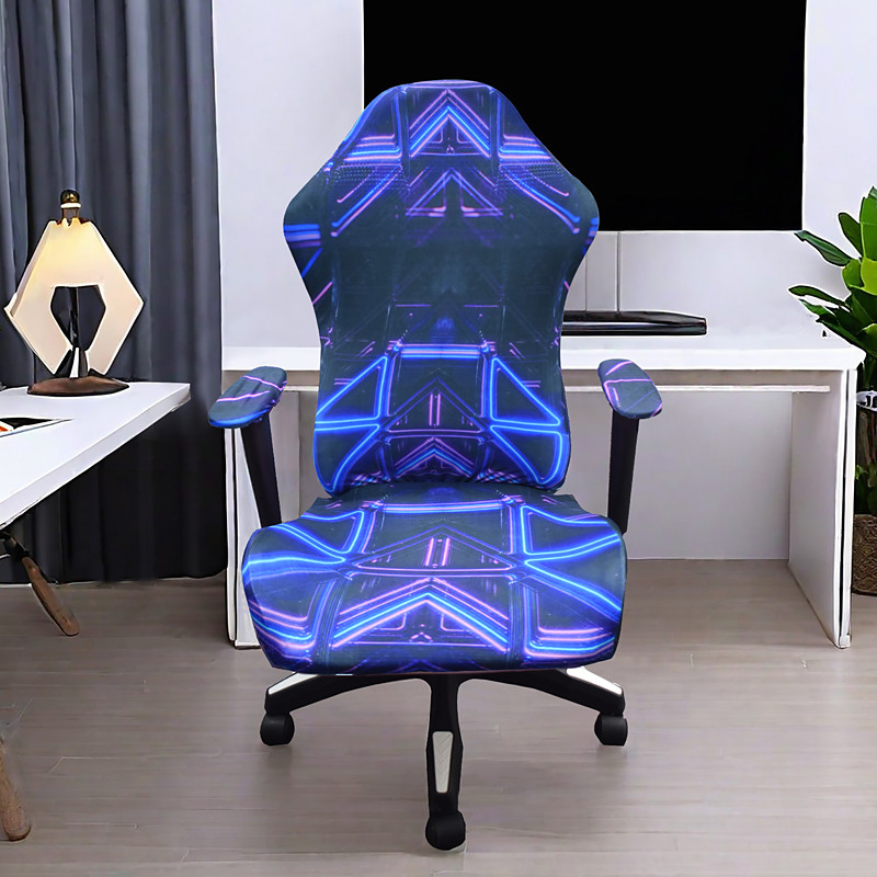 Computer Chair Cover 4 Piece Removable Gaming Chair Seat Covers Easy to Install Desk Chairs Protector Slipcover for Office Reclining Racing Decor