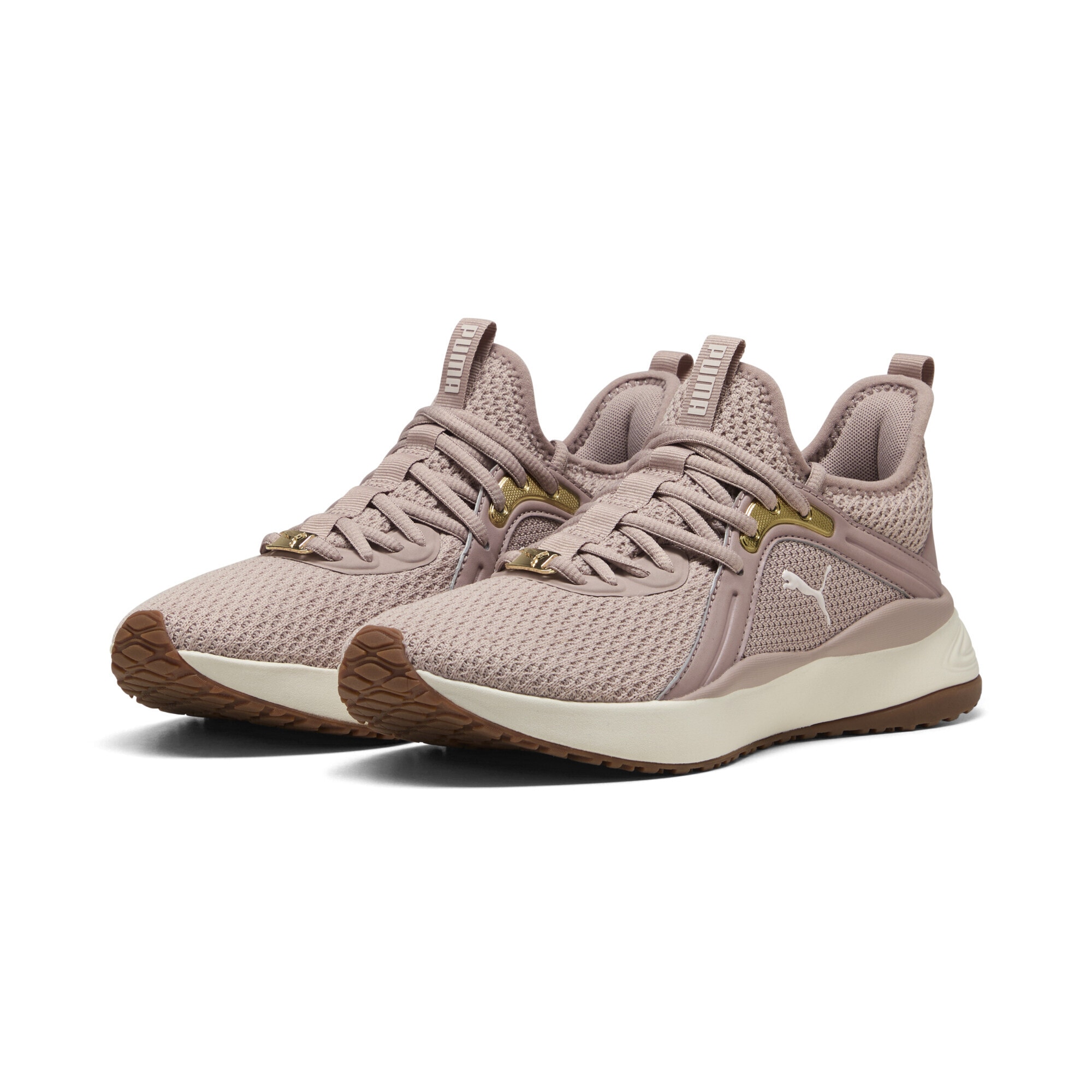 Trainingsschuh PUMA "SOFTRIDE Karma Sneakers Damen", Damen, Gr. 36, rose latte warm weiß gold beige, Obermaterial: Textil, Synthetik; Futter: Textil; Innensohle: Textil; Laufsohle: Gummi, Synthetik, Schuhe