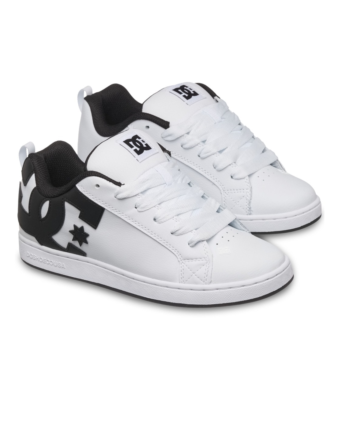 Sneaker DC SHOES "Court Graffik", Damen, Gr. 8,5(40), weiß, schwarz, 55.99% Leder, 43.71% Synthetikmaterial, 0.3% TPU, Schuhe Sneaker