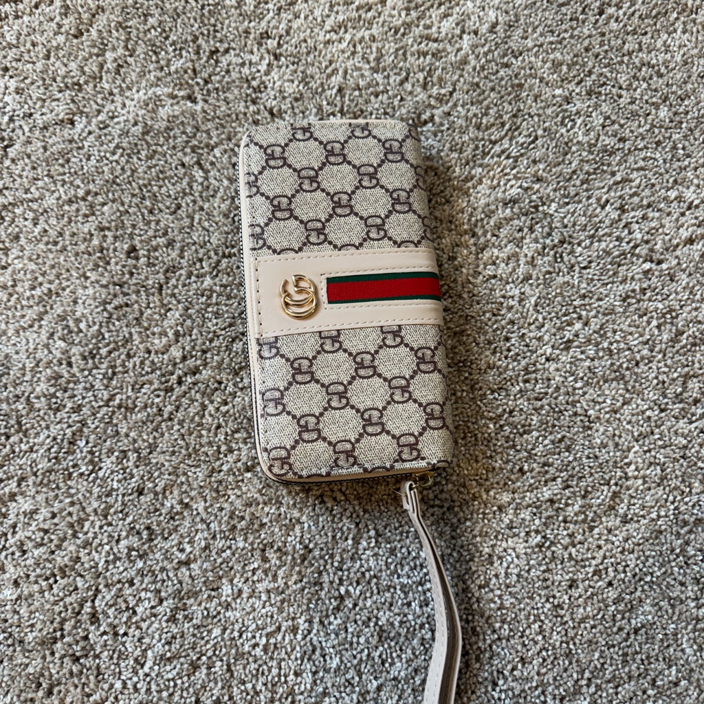 Gucci Cell Phones & Accessories | Gucci Beige And Green Phone Case | Color: Gold/Tan | Size: Os