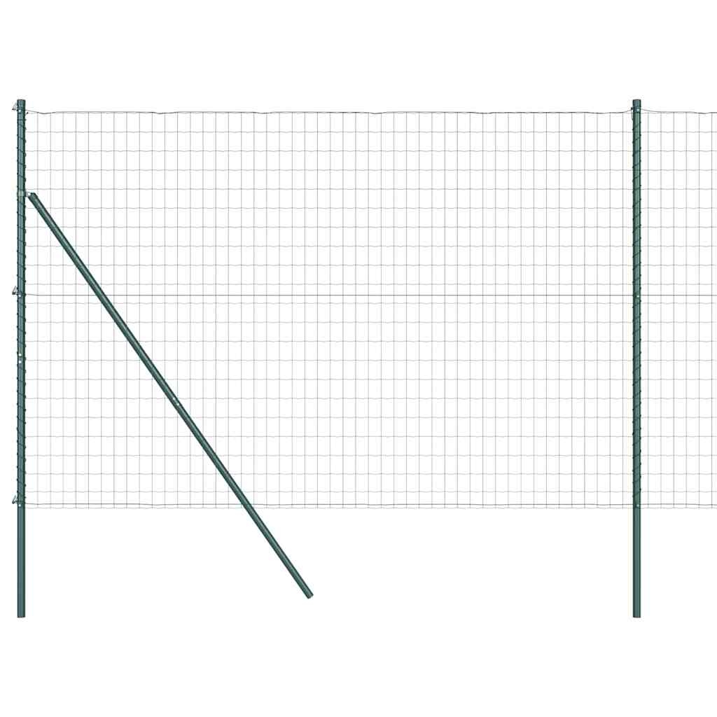 vidaXL Zaun mit Pfosten Grün 1,5 x 10 m Stahl Image