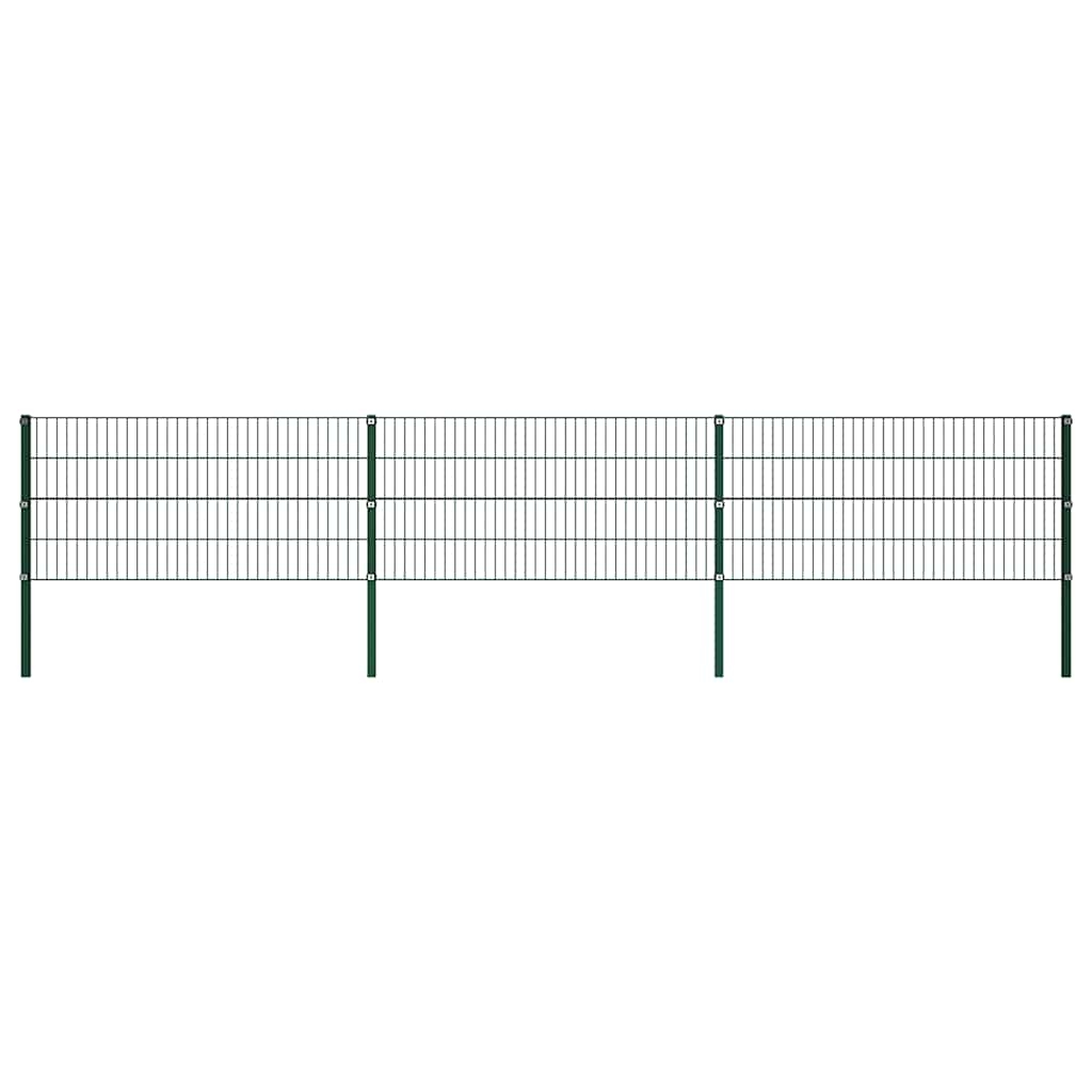 vidaXL Zaunelement mit Pfosten Eisen 522 x 80 cm Grün Image