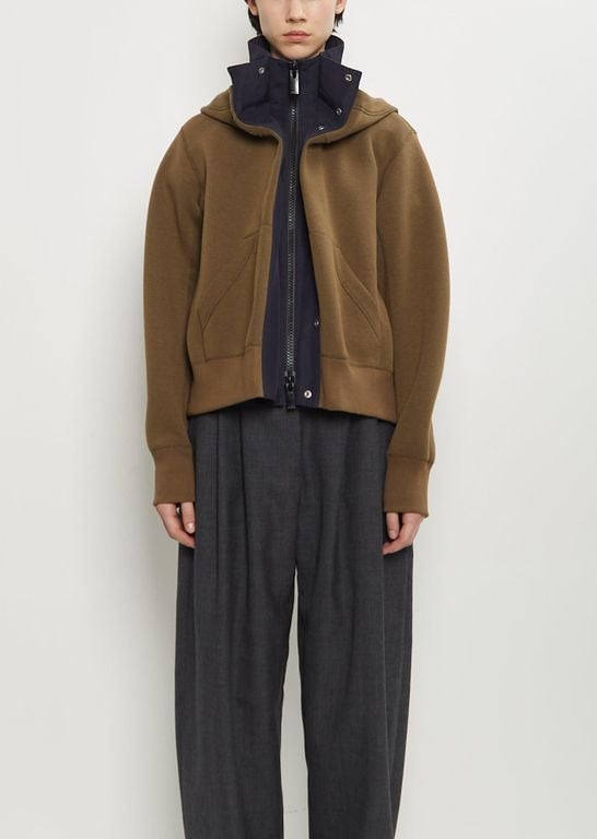Sponge Sweat X Grosgrain Hoodie - Brown - Sacai Sweats