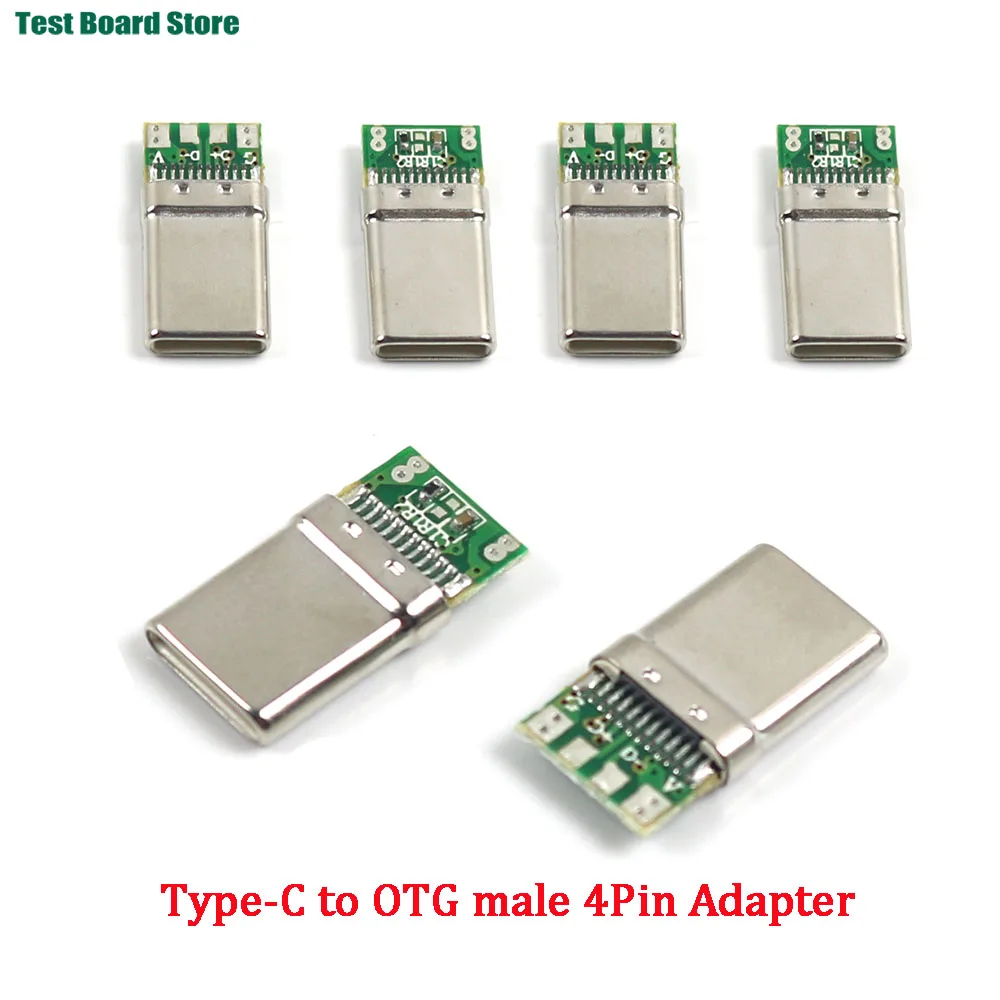 1–10 Stück Typ-C-OTG-Stecker 4P mit 5,1 K Widerstand, Daten-Netzteil, 4 Lötverbindungsstecker, USB-Adapter Image