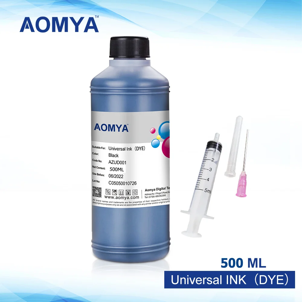 Aomya 500 ml Universal-Tinten-Nachfüllset auf Farbstoffbasis für HP Epson Canon Brother Lexmark Samsung Dell Tintenstrahldrucker CISS Image
