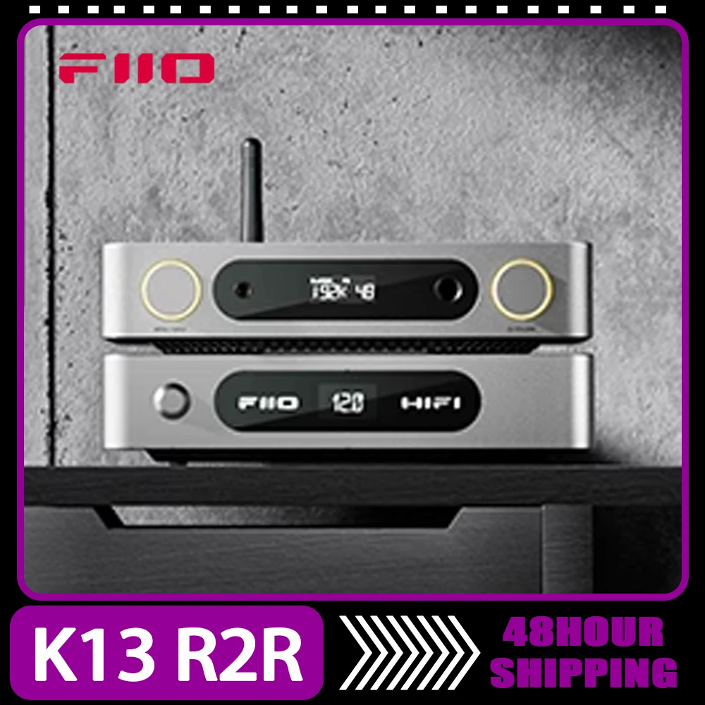 FiiO K13 R2R Headphone Amplifier Lossless HIFI Desktop DSD Decoding RGB Portable Headphone Power Amplifier Home Audio Music Gift