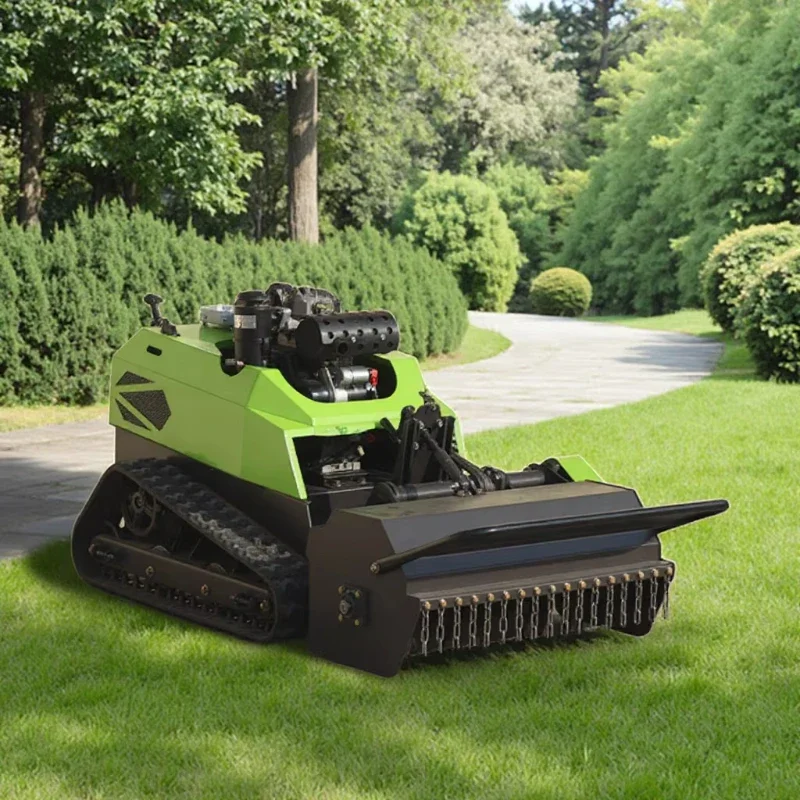 Robot Cingolato a Quattro Tempi con Telecomando, Spazzaneve, Attrezzatura Agricola e Forestale, Tosaerba da Giardino