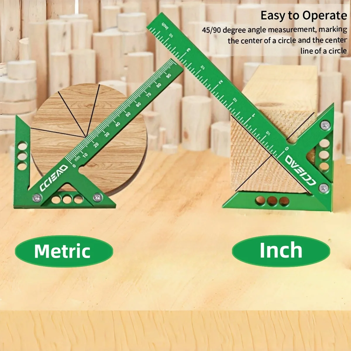 Calibro di linea e righello per marcatura angolare in lega di alluminio, righello angolare da 45/90 gradi per strumento di misurazione per marcatura da falegname
