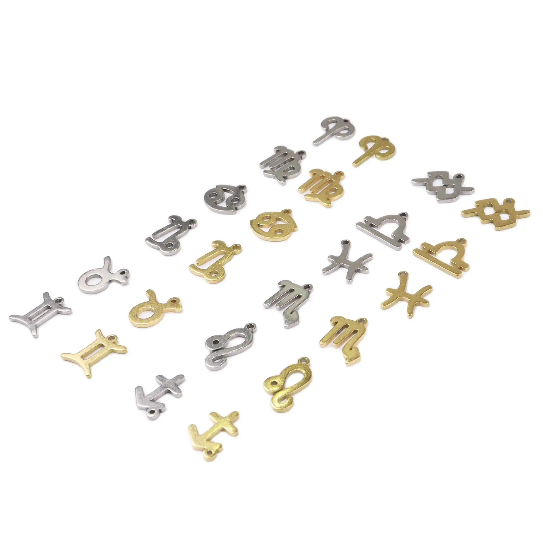 12 pz 8mm all'ingrosso in acciaio inox piccolo 12 costellazione Charms ciondolo collana fai da te orecchini bracciali non sbiadiscono incolore