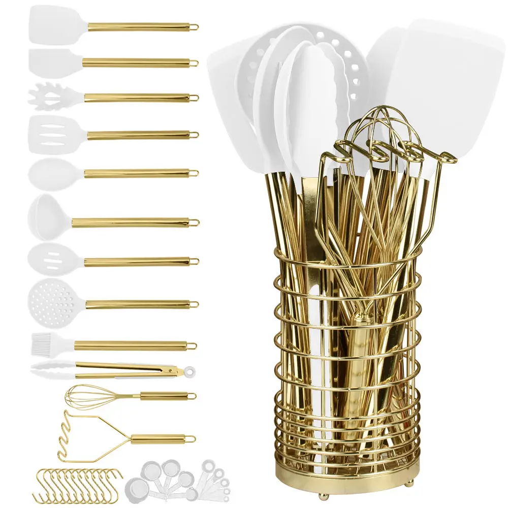 Ensemble d'outils de cuisine 15 pièces, ustensiles de cuisine et vaisselle en silicone de qualité alimentaire, spatule et cuillères, ensemble d'outils de cuisine pratique