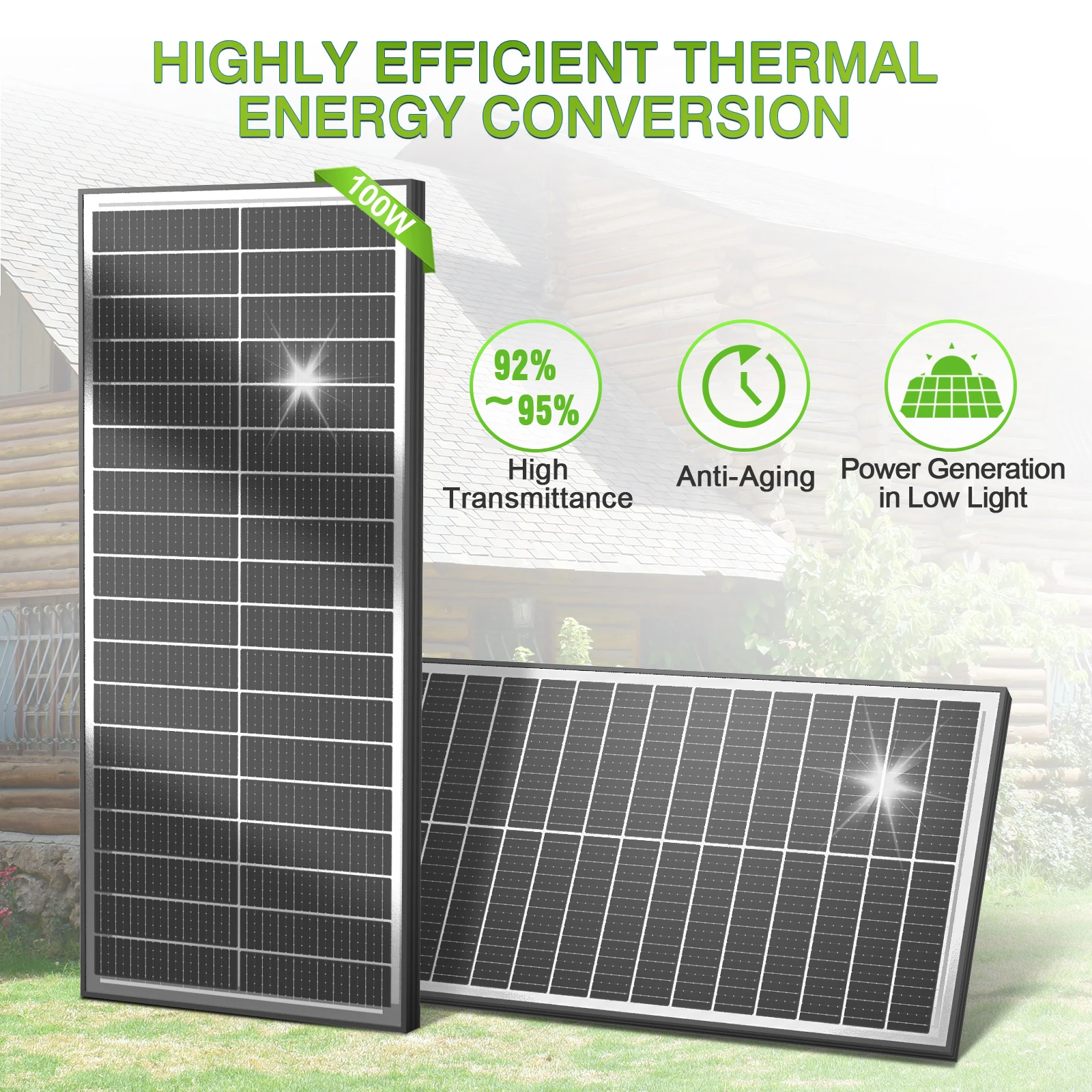 Rvpozwer 12,8 V 200 W starres Solarpanel 18BB N-Typ-Solarzellen Monokristallines Silizium Wasserdichtes Solarpanel Camping/Zuhause/Wohnmobil Image