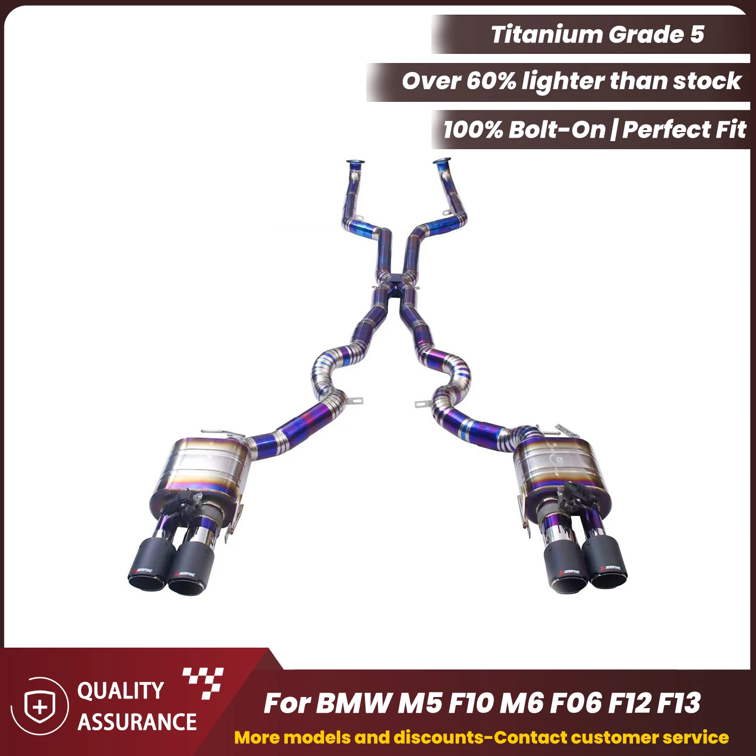 Titan-Catback-Auspuff ECCF für BMW M5 F10 M6 F06 F12 F13 Race Sound Plug & Play Kein Tuning, Garantie sicher Image
