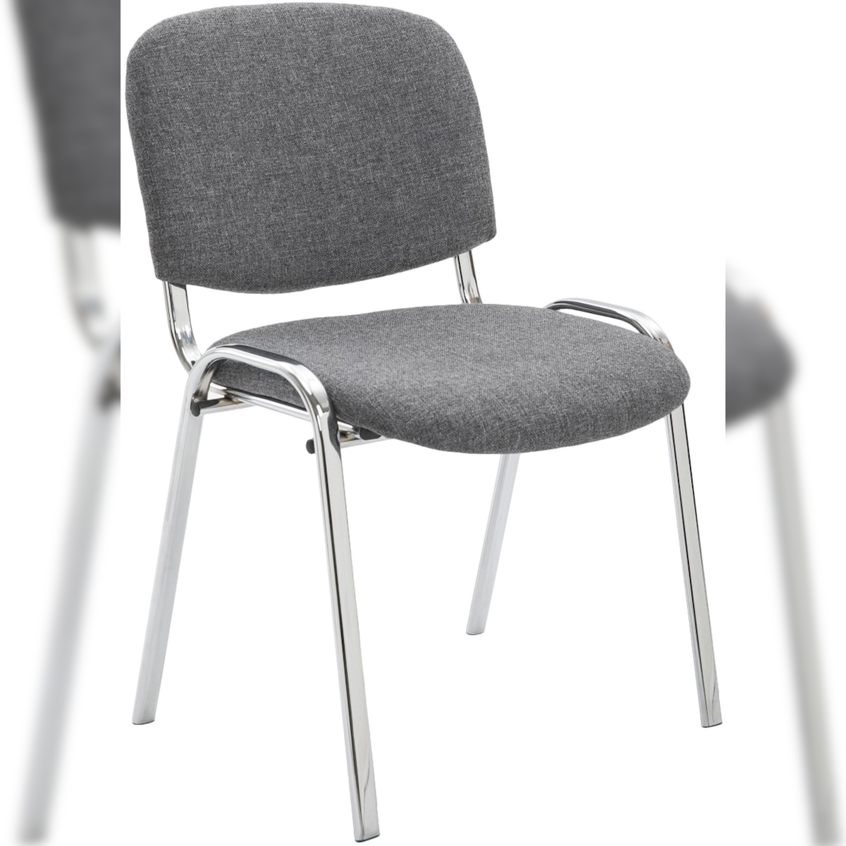 DELUKE Besucherstuhl ZAGREB - Stoff Grau 54x48x79 cm | Besucherstühle Konferenzstuhl Wartezimmerstuhl Bürostühle Bürostuhl Konferenzraum Wartezimmer Image