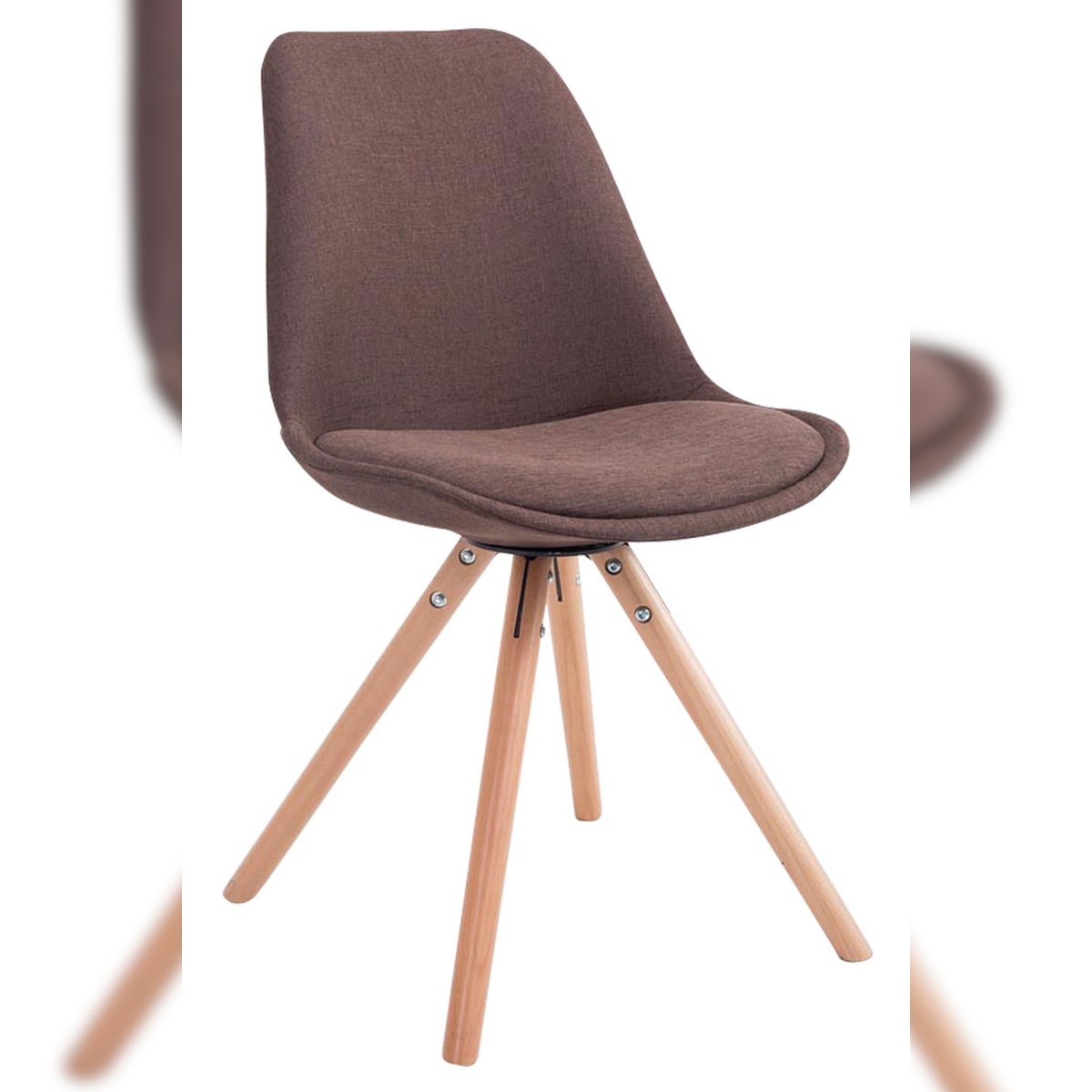 DELUKE Besucherstuhl TAIPEI - Stoff Braun 48x56x84 cm | Besucherstühle Konferenzstuhl Wartezimmerstuhl Bürostühle Bürostuhl Konferenzraum Wartezimmer Image