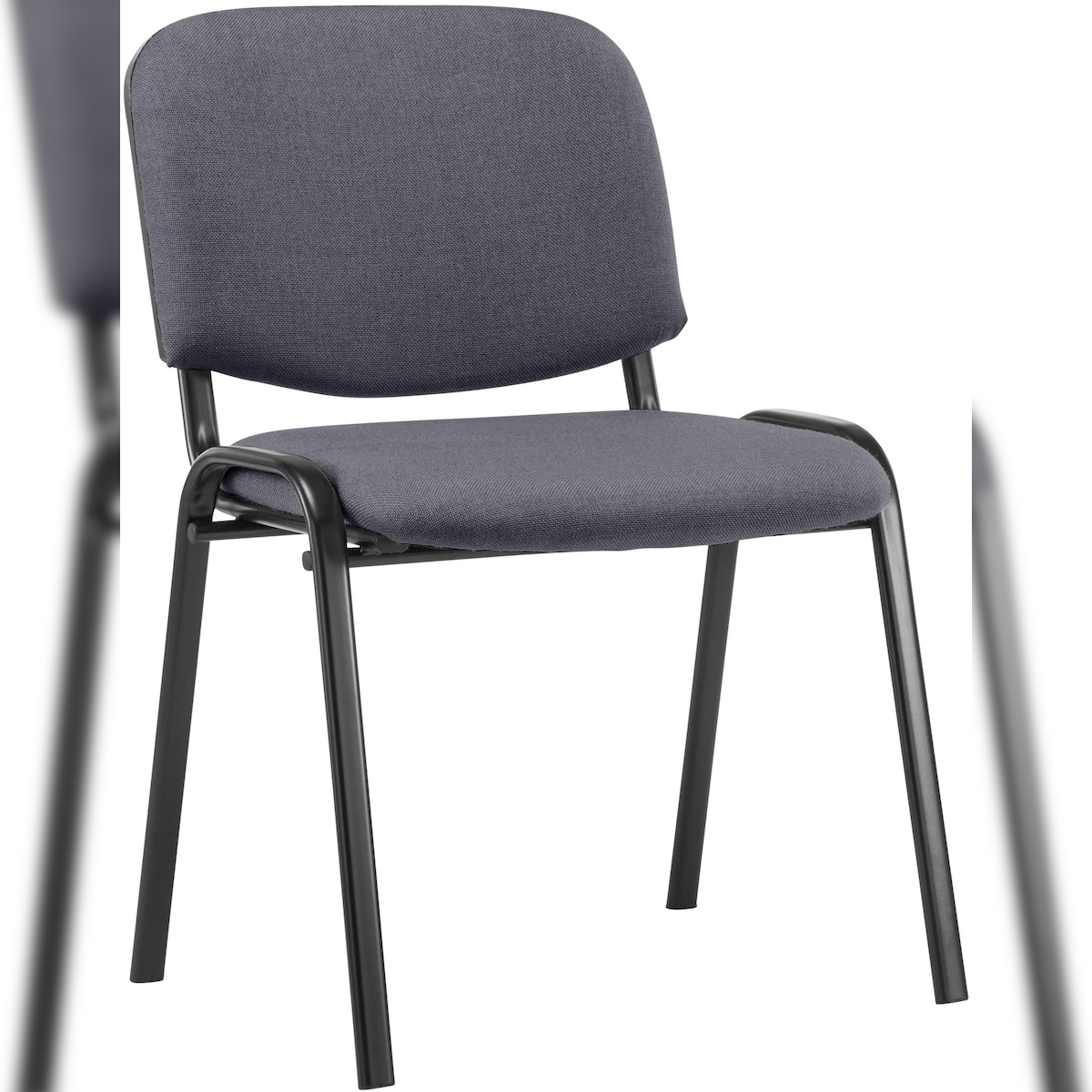 DELUKE Besucherstuhl ZAGREB - Stoff Grau 53x53x83 cm | Besucherstühle Konferenzstuhl Wartezimmerstuhl Bürostühle Bürostuhl Konferenzraum Wartezimmer Image