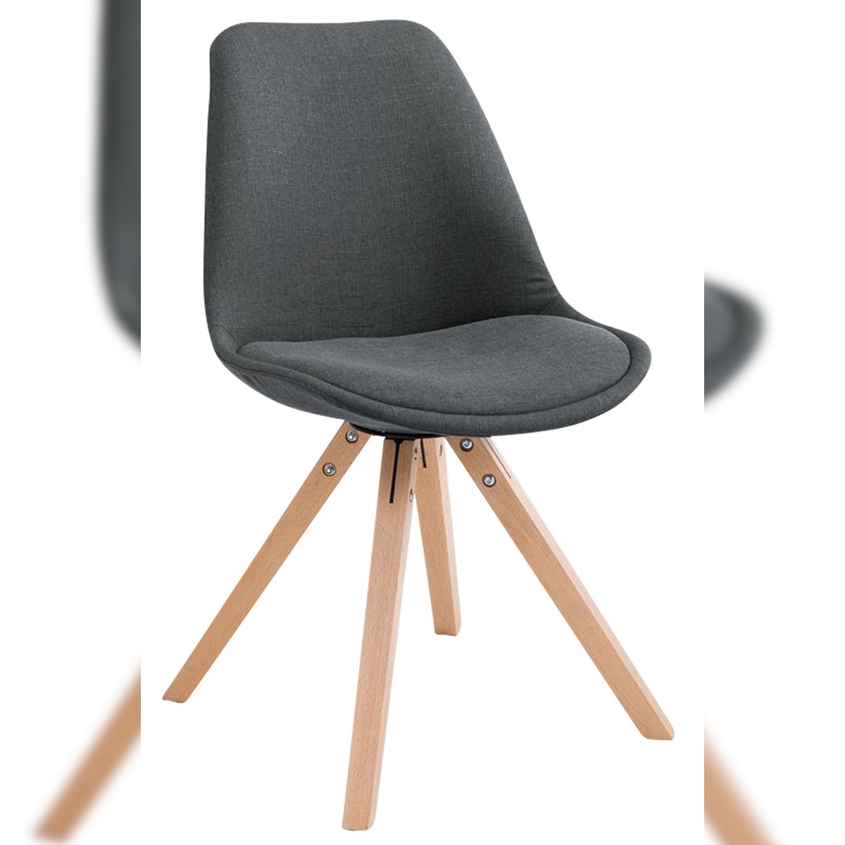 DELUKE Besucherstuhl SYDNEY - Stoff Dunkelgrau 48x56x84 cm | Besucherstühle Konferenzstuhl Wartezimmerstuhl Bürostühle Bürostuhl Konferenzraum Wartezimmer Image