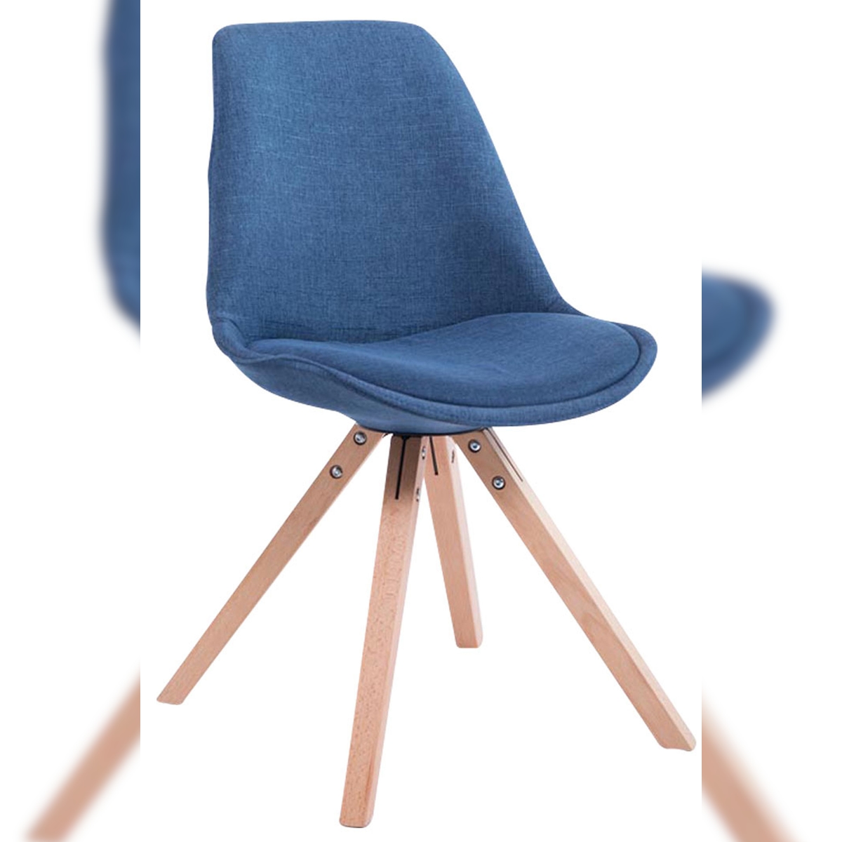 DELUKE Besucherstuhl SYDNEY - Stoff Blau 48x56x84 cm | Besucherstühle Konferenzstuhl Wartezimmerstuhl Bürostühle Bürostuhl Konferenzraum Wartezimmer Image