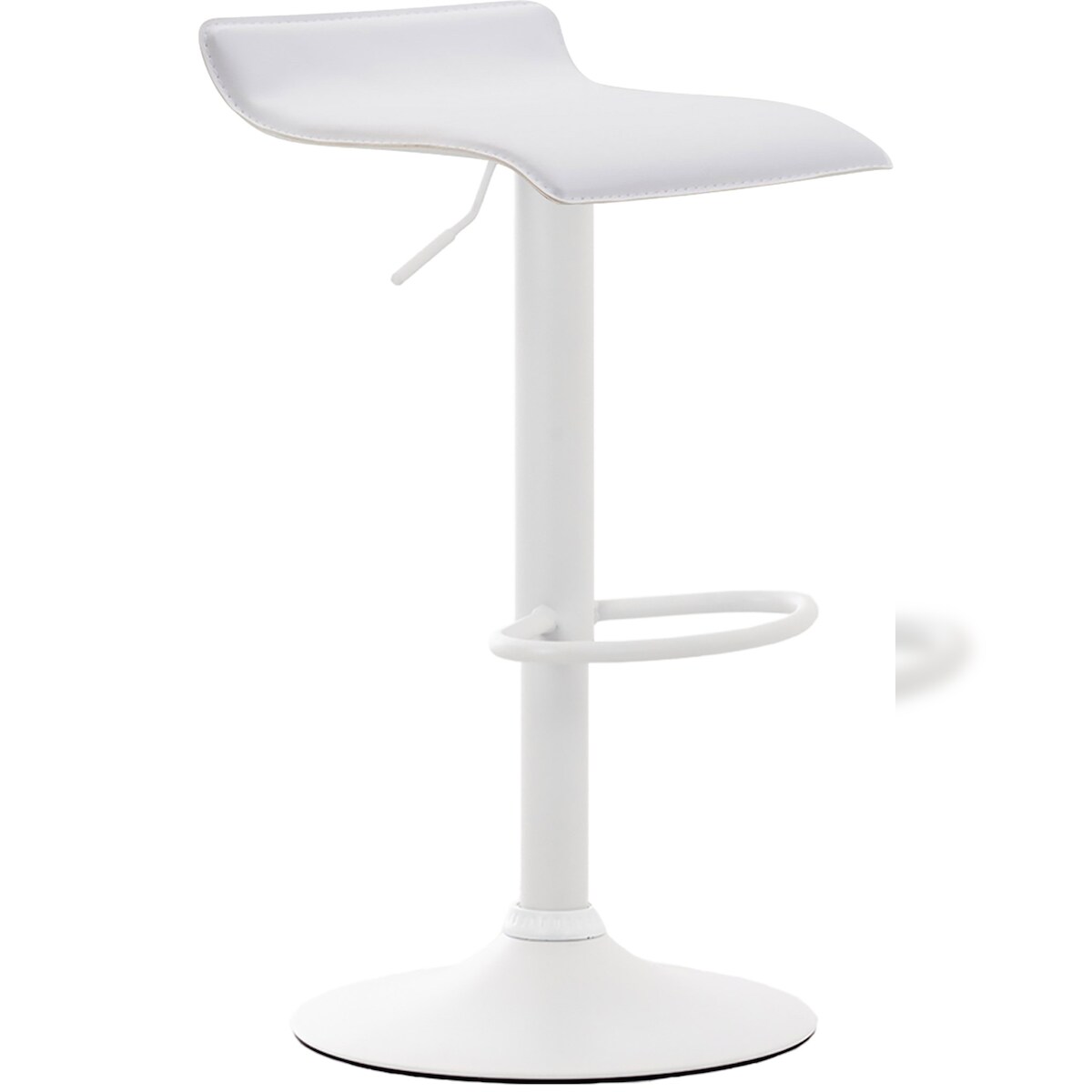 DELUKE Barhocker DERID - Kunstleder Weiß 36x39x63 cm Weiß | Barstuhl Höhenverstellbar Drehbar Tresenhocker Tresenstuhl Kneipenhocker Kneipenstuhl Image