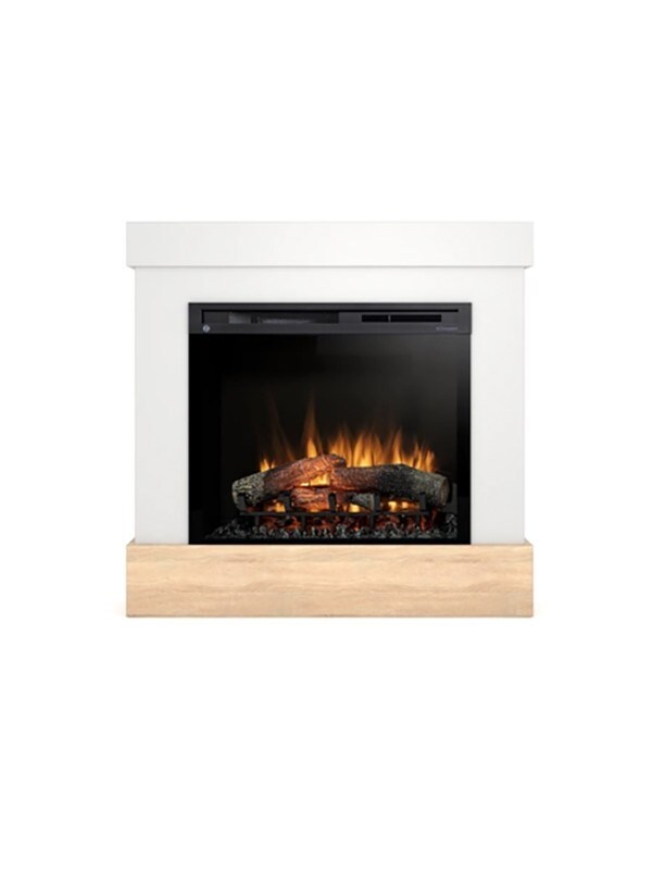 OutInFire DIRO – Freistehender elektrischer LED-Kamin, Mattweiß/Helle Eiche, 28' Image