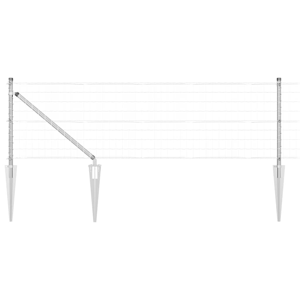 vidaXL Zaun mit Pfosten Silber 0,4 x 10 m Stahl Image