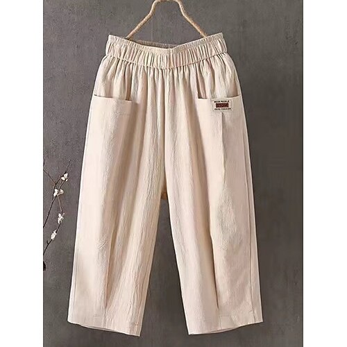 Damen Caprihose Sommershorts Strandshorts Baggy-Shorts Urlaub Mode Streetwear Wadenlang Hohe Taille Einfach Tasche Elastischer Bund Komfort Schnelltrocknend Weich Dehnbar Strand Ferien Blau Schwarz Image