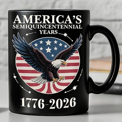 Tasse zum 250. Jahrestag der Vereinigten Staaten – patriotisches Geschenk – Keramik-Kaffeebecher zum 550. Jahrestag – 17762026 – Amerika 250 – Unabhängigkeitstag – 4. Juli – Geschenk für Männer und Image