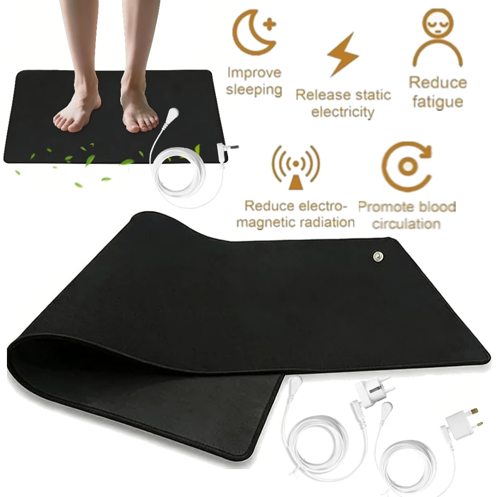 Erdungsmatte, Erdungsmatte zur Energie- und Schmerzlinderung verbunden, leitfähige Unterlage mit Erdungsschnur, Wellness-Erholung, Yogamatten für den Innenbereich