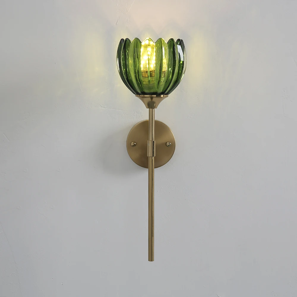 Moderne Farbe Glas led Wand Licht Schlafzimmer Lichter Nordic Blumen Wand Lampe für Wohnzimmer Esszimmer Nacht Leuchte Wohnkultur Image