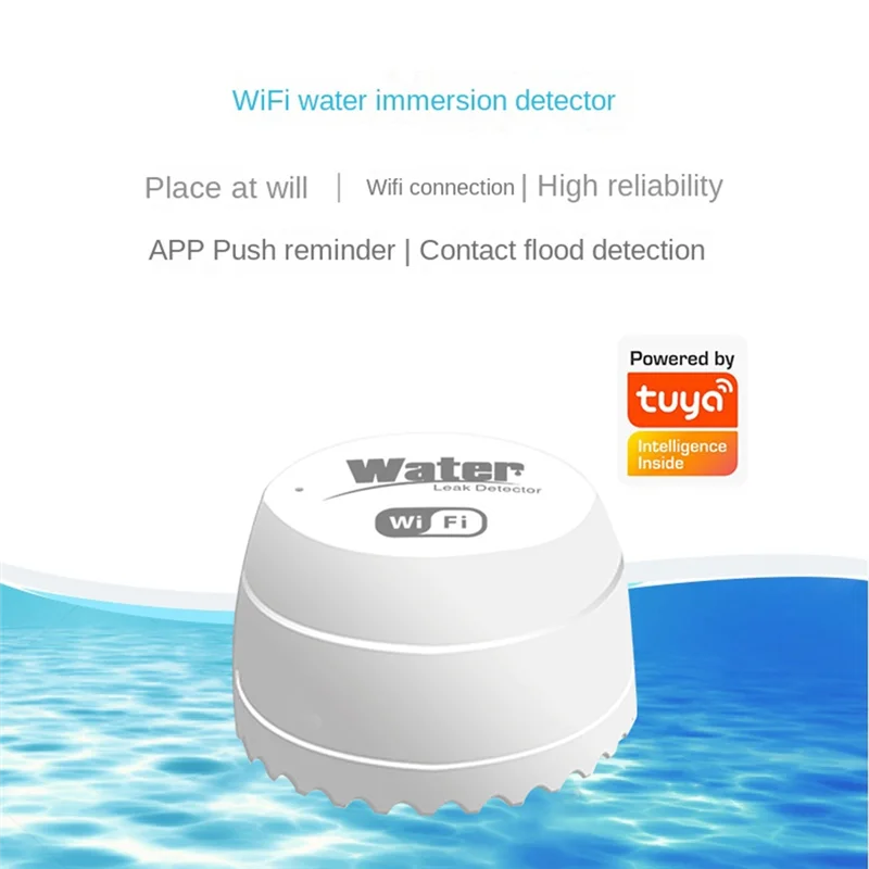 1 PCS Wifi Crow Smart Wasser Detektor Alarm Leck Detektor 40DB Flut Alarm Überlauf Sicherheit Image