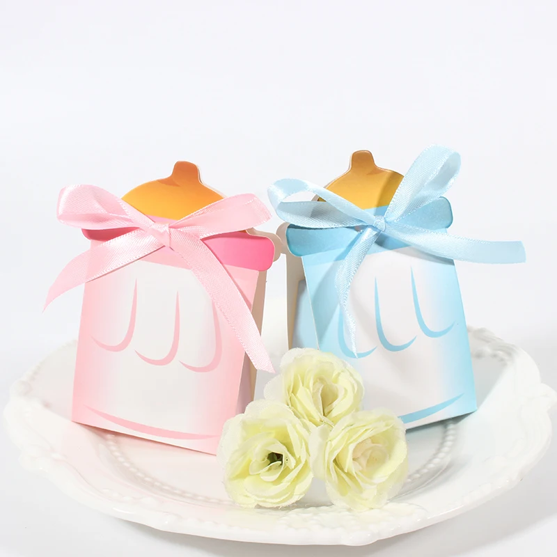 20 stücke rosa und blaue Flasche Candy Boxen, Geburtstags feier Geschenk verpackung für Jungen und Mädchen, Baby erste Geburtstags feier liefert Image