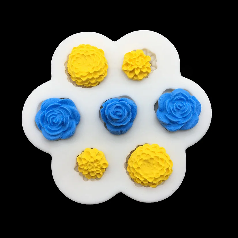 Rose Hortensien Silikon Form Sugar Schokolade Cupcake Fondant Kuchen Dekorieren Werkzeuge Image