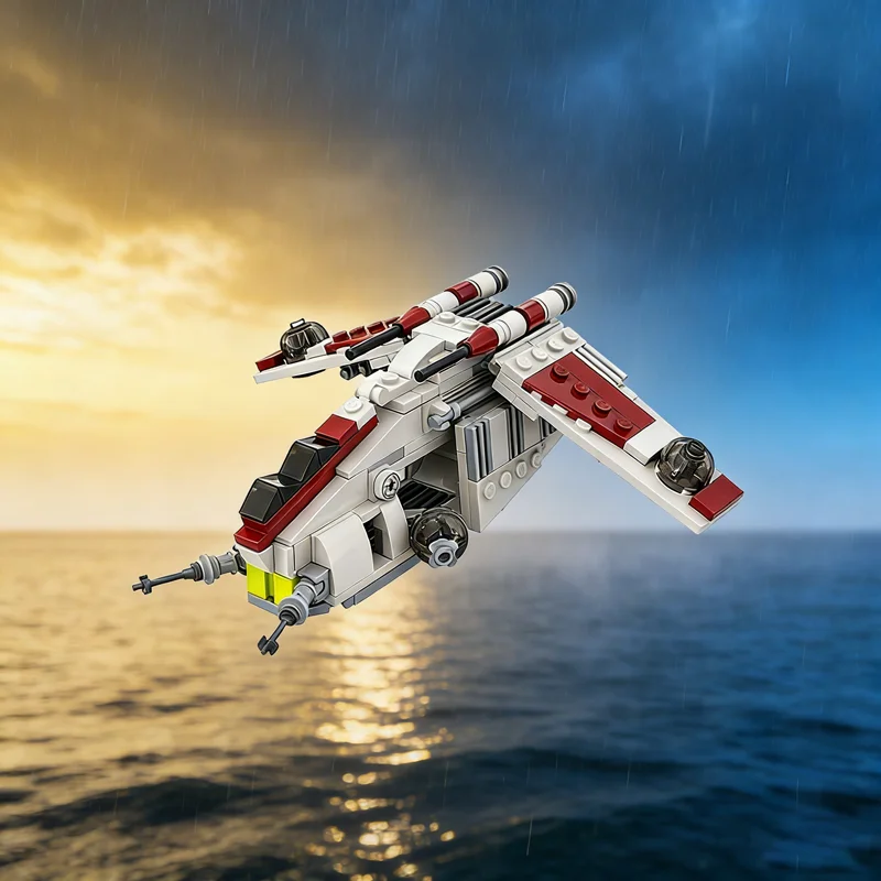 207 Stück MOC LAAT Republic Gunship Mini Scale Star Battle Modell Bausteine Bau Weihnachtsgeschenke Spielzeug Bildung Kinder Image