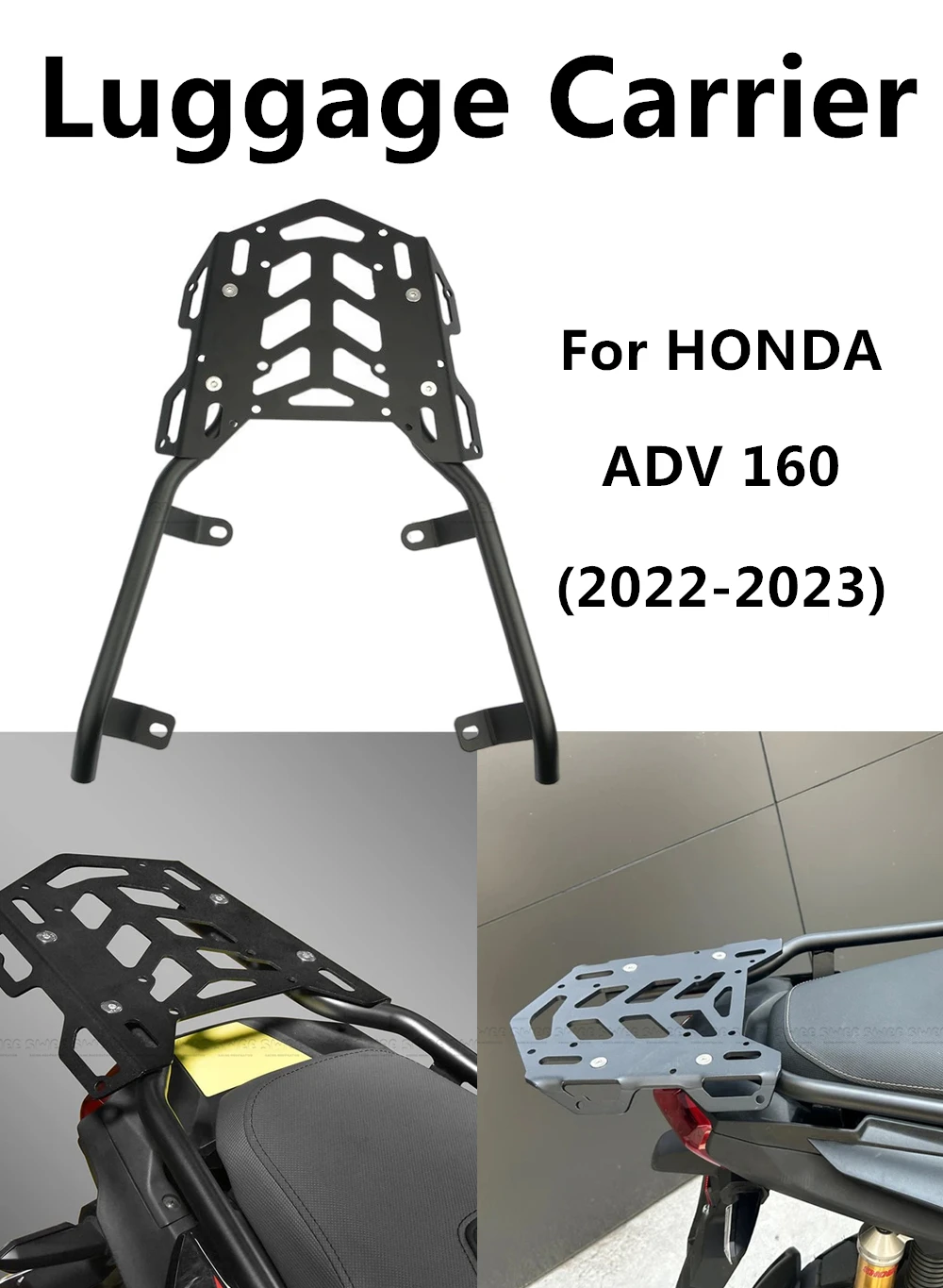 Für Honda ADV 160 ADV 160 Aluminium Legierung Hinten Sitz Rack Halterung Gepäck Träger Fracht Regal Unterstützung Zubehör 2022-2023- Image