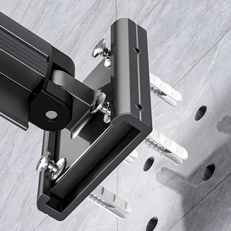 F-3C Ausziehbarer Wäscheständer, Wäscheständer, faltbar, ausziehbar, zur Wandmontage, platzsparender Kleiderbügelständer