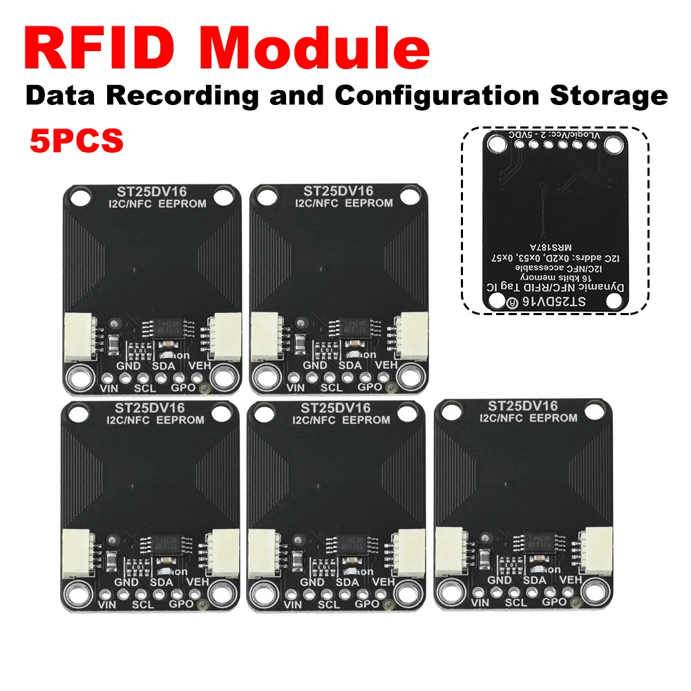 ST25DV16K I2C Dynamisches NFC-RFID-Tag-Modul STEMMA QT/Qwiic 13,56 MHz ISO15693 für Arduino ESP32 Image